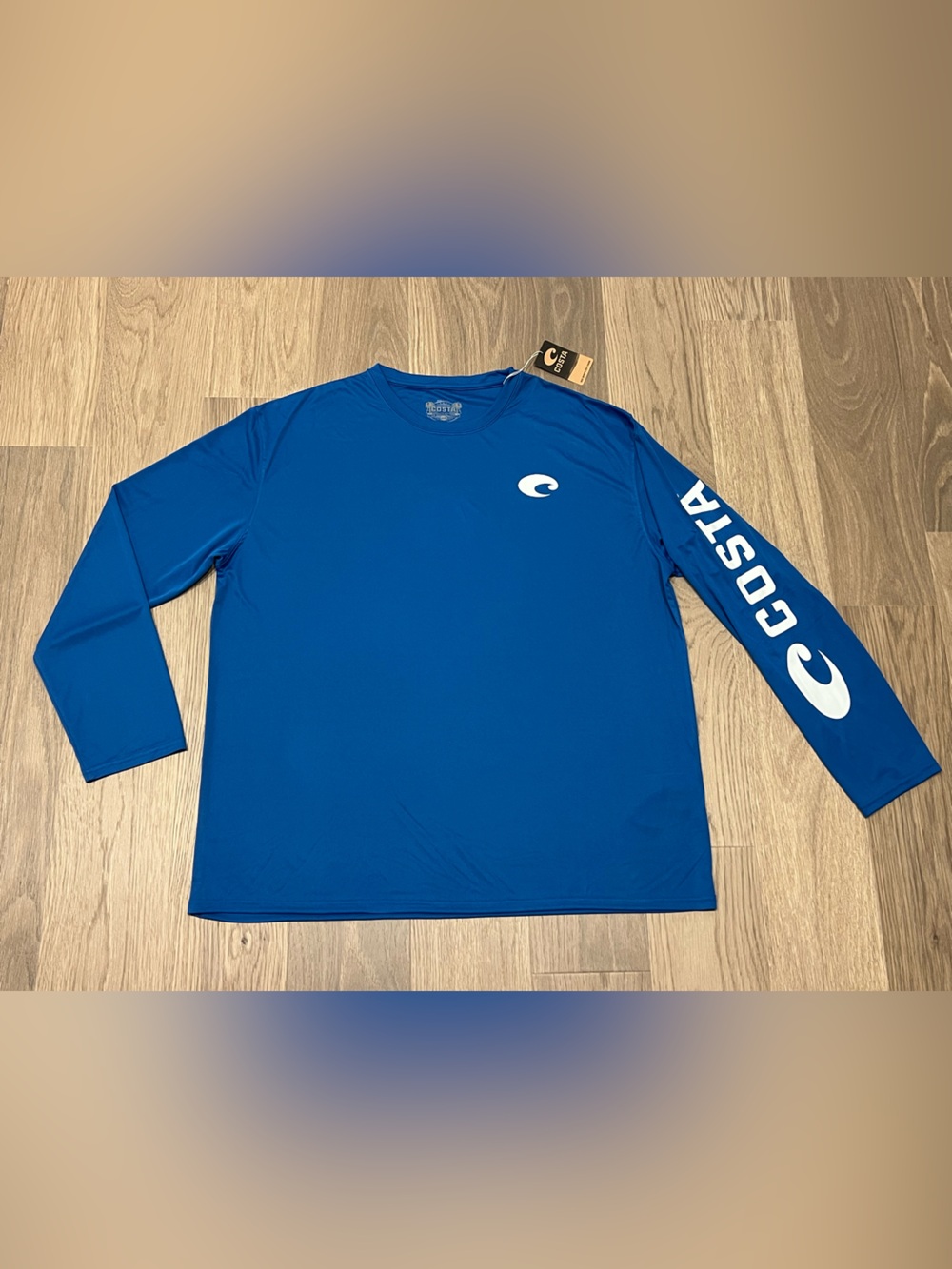 XXXL 3XL COSTA DEL MAR Blue Mens Long Sleeve Tee Shirt Top Fishing Outdoor Beach